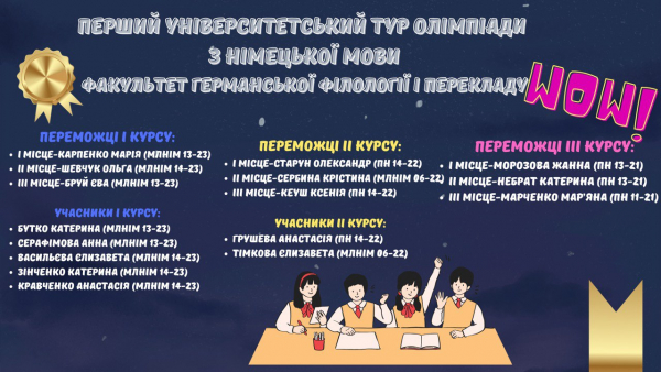 Перший університетський тур олімпіади з німецької мови